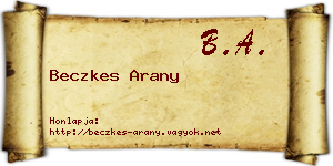 Beczkes Arany névjegykártya